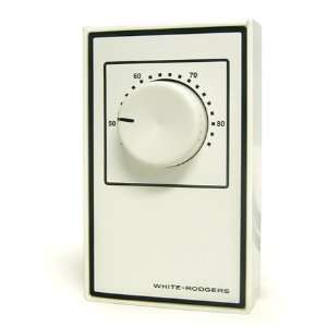 White Rodgers 1A65W 641 Line Voltage, Classic White, SPST Thermostat 