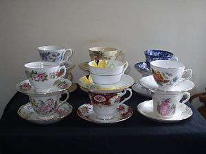   VINTAGE CHINA TEA CUPS AND SAUCERS IDEAL FOR WEDDINGS TEA PARTIES