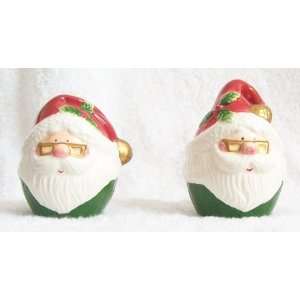  SANTA Ceramic Salt & Pepper Shakers c1995 by Fitz & Floyd 