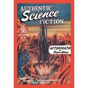  Authentic Science Fiction Blast Off   12x18 Framed Print 