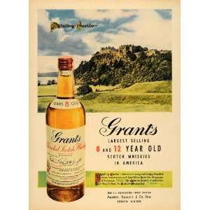  1951 Ad Grants Scotch Whiskey Stirling Castle Alcohol 