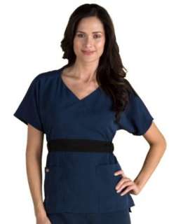   Kimono Sleeve Fashion Scrub Top with Sash Tie. No Wrinkles Clothing