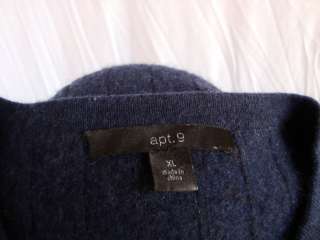 Apt. 9 *100% Cashmere* v neck golf sweater ~ mens XL ~ Navy Blue 