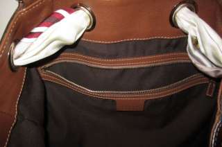   GUCCI Brown Leather POSITANO Tote Handbag Scarf Medium Top Handle RARE