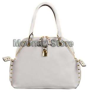 2011 Zipper & Lock Faux Leather Hobo Shoulder Handbag Totes Bag  