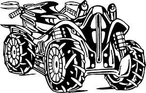 ATV RIDER STUNTS TRICKS STICKER/DECAL CHOOSE SIZE/COLOR 002  