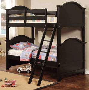 NEW CAPE COD BLACK SOLID WOOD TWIN BUNK BED W/2 DRAWERS  