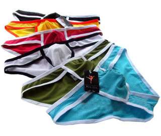  mesh hole breathable mens boxer brief thong bikini underwear  