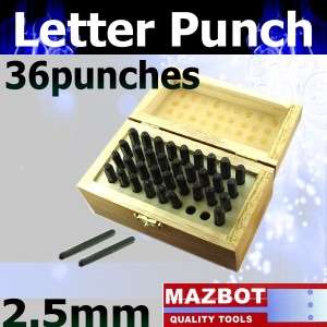 Mazbot 2.5mm Letter Number Steel Metal Stamping Punch  