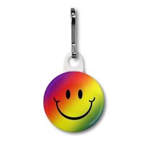   SMILEY FACE Funny 1 inch White Zipper Pull Charm 