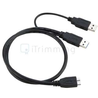   USB 3.0 Y Cable USB 3.0 Micro Type B Male to Dual Standard Type A Male