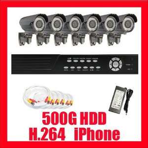 Channel H.264 DVR (1T HDD) with (6) x 560 TV Lines, 1/3 SONY 