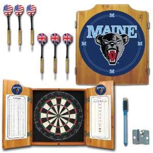  NCAA Maine dart cabinet with Darts and Board Sports 