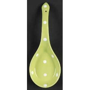Spode Baking Days Green Spoon Rest/Holder (Holds 1 Spoon), Fine China 