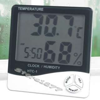 LCD Thermometer Hygrometer Humidity Meter Clock s026  