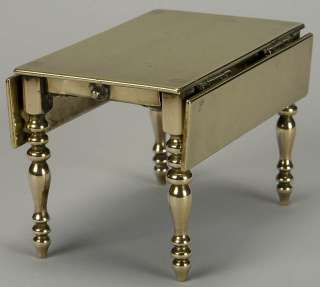 05819 Miniature Victorian Drop Leaf Brass Table c.1840  