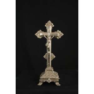  Vintage French Standing Crucifix Cross Art Nouveau 