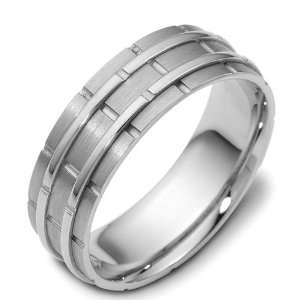 Sterling Silver, Link Style 7MM Wedding Band (sz 4 