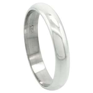  Sterling Silver 4mm High Dome Wedding Band Thumb Ring 