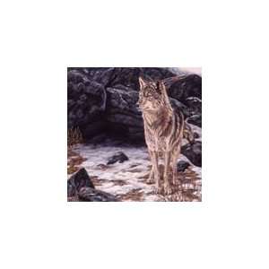  Decorative Ceramic Tile, Wild Animals, Wolf on Alert, Size 