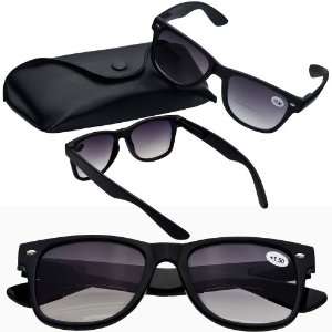 Classic Wayfarer Bifocal Sunglasses Smoke Gradient Lenses  