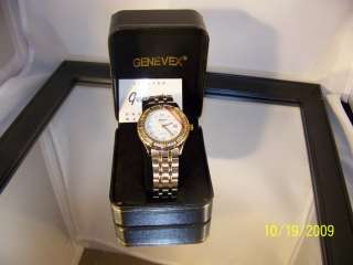 Genevex by Croton Gents Silver/Gold White Date Watch  