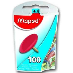  Maped Thumb Tacks in Reusable Plastic Case, 100 Tacks per 