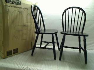 Winsome Wood Assembled 29 Inch Windsor Chairs, Set of 2, Black Finish 