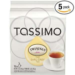 Tassimo Twinings Earl Grey Tea, 16 Count T Discs (Pack of 5)  