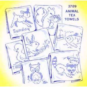  8273 PT BK Animal Tea Towels by Aunt Marthas 3789 Arts 
