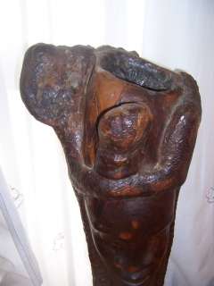 Large Hand Carved Wood Bust Statue African? 20 Tall Head  