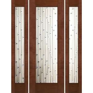   x96 2 1/4 Thick Contemporary Mahogany Door with Beveled Art Glass
