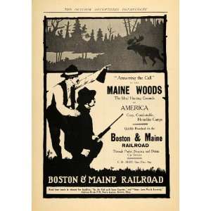   Maine Railroad Hunting Moose Rifle   Original Print Ad