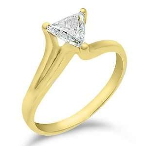   Gold .50 Carats Solitaire Trillion (Triangle) Diamond Engagement Ring