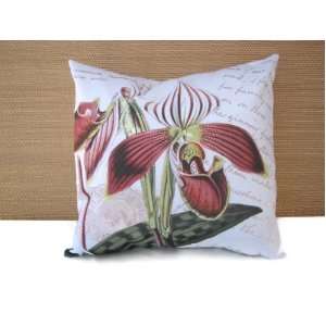  Tropical Orchids Toss Pillow 14 X 14 Beach Ocean Seaside 
