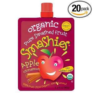 Smashies Organic Fruit Sauce for Kids Apple Cinnamon, 3.2 Ounce Pouch 