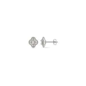 ZALES Baguette and Round Diamond Vintage Style Frame Stud Earrings in 