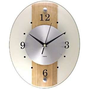  Glass Wood Oblong 13 High Wall Clock