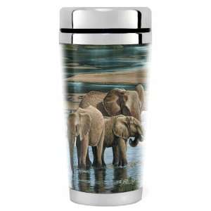  Crossing the Samburu Elephant  16oz Travel Mug Stainless 